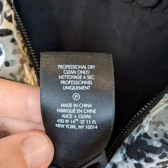 Alice+Olivia Coco Burnout Midi Crepe de Chine Silk Dress, Sz 0 - Picture 7 of 9